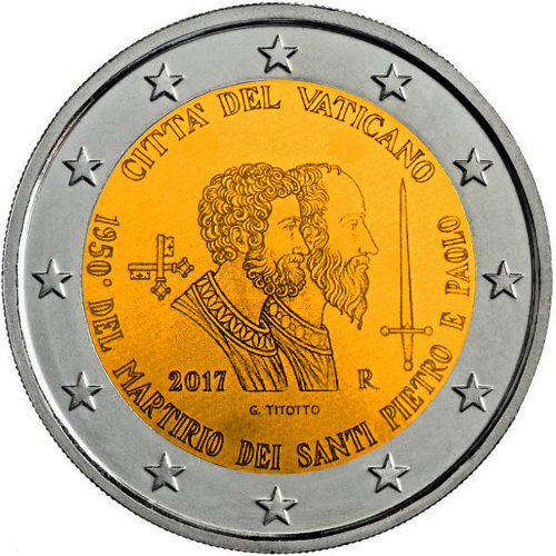 2€ Vaticano 2017 Martirio de San Pedro y San Pablo 2e282accc-vaticano-2017-san-pedro